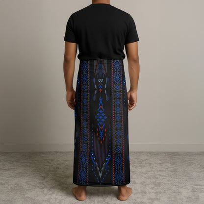 MENS BHS SARONG - BLACK / ROYAL BLUE
