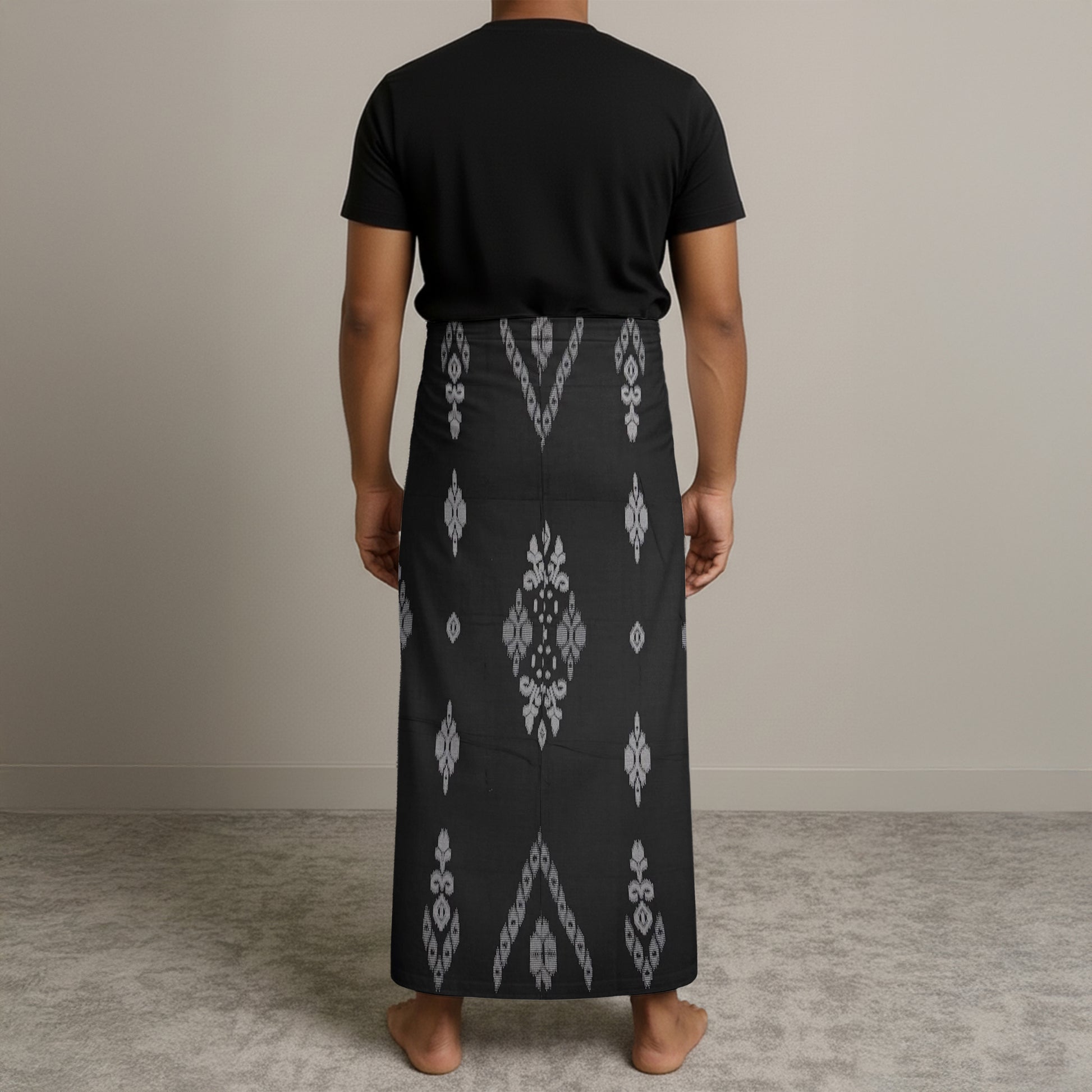 MENS GAJAH DUDUK SARONG - MIDNIGHT GREEN / GREY