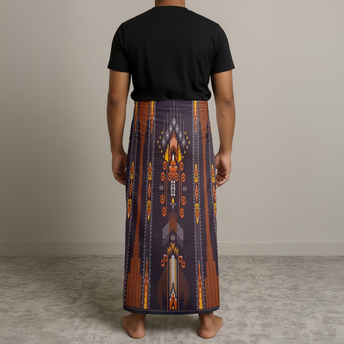 MENS BHS SARONG - DEEP PURPLE / AMBER